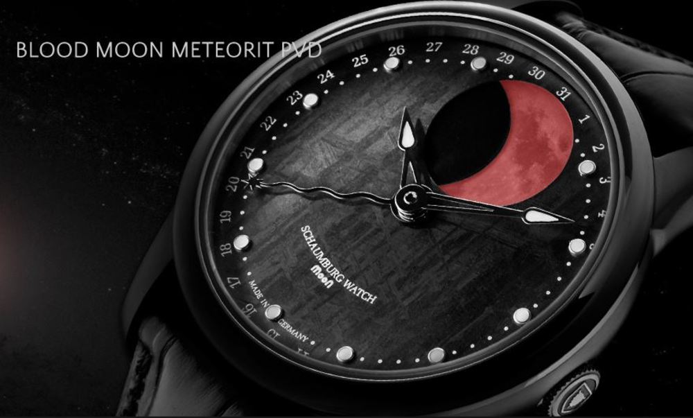 Photo Schaumburg Watch Grand Perpetual Blood Moon Meteorite PVD